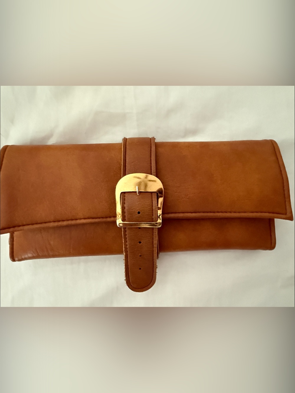 Vintage St Thomas Tan Leather Buckled Jewelry Case Pouch Travel